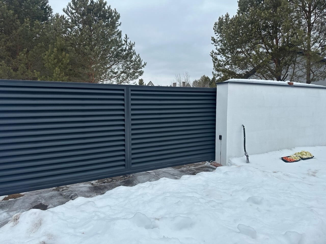 Забор-жалюзи 76м RAL7024/7024 Серый Графит двусторонний МАТТЕ фото 2 в Ростове-на-Дону